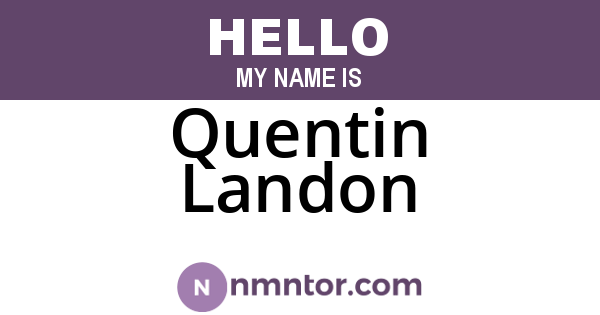Quentin Landon