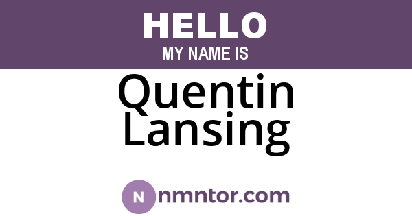 Quentin Lansing