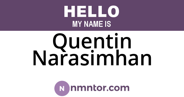 Quentin Narasimhan