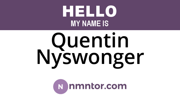 Quentin Nyswonger