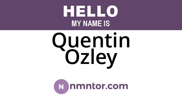 Quentin Ozley