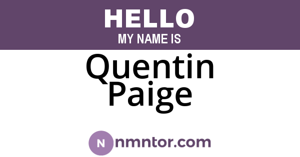 Quentin Paige