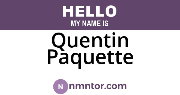 Quentin Paquette