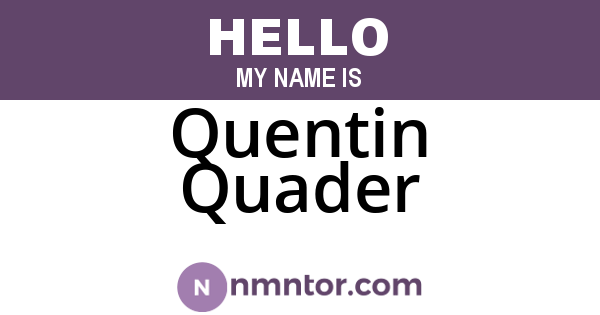 Quentin Quader