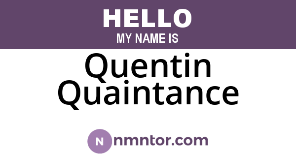 Quentin Quaintance