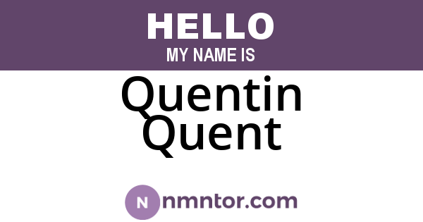 Quentin Quent