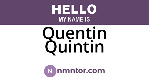 Quentin Quintin