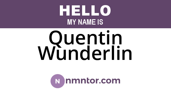Quentin Wunderlin