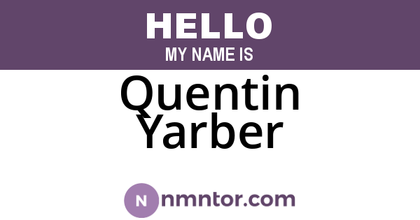 Quentin Yarber