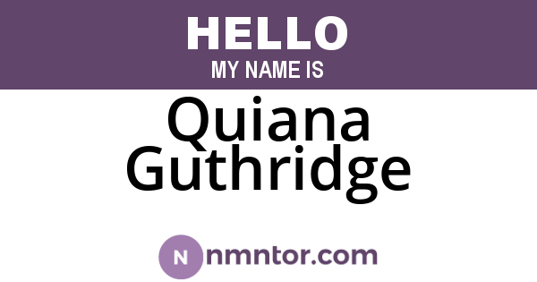 Quiana Guthridge