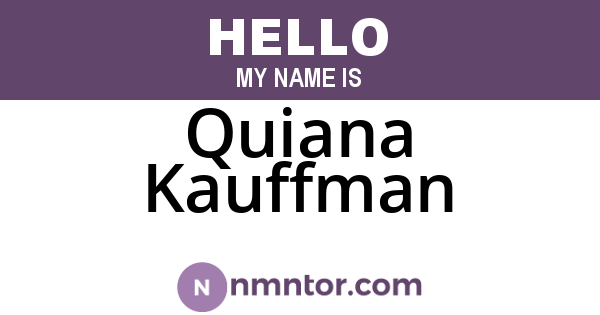 Quiana Kauffman