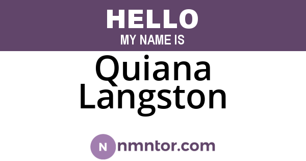 Quiana Langston