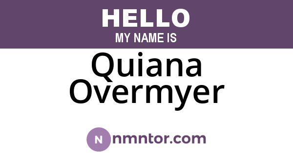 Quiana Overmyer