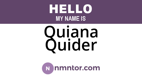 Quiana Quider