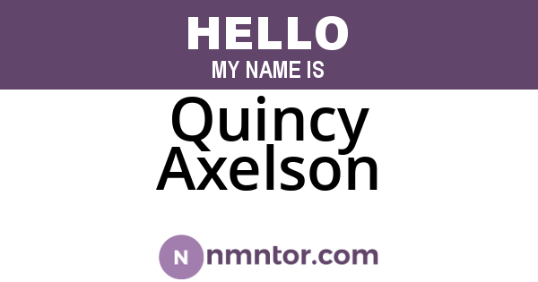Quincy Axelson