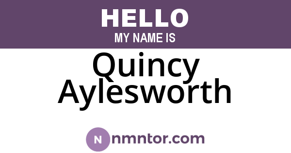 Quincy Aylesworth