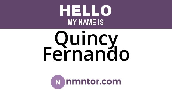 Quincy Fernando
