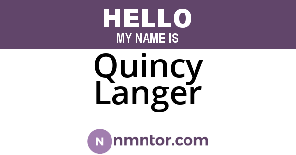 Quincy Langer