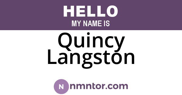 Quincy Langston