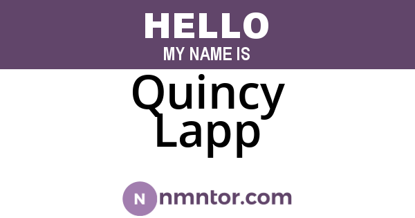 Quincy Lapp