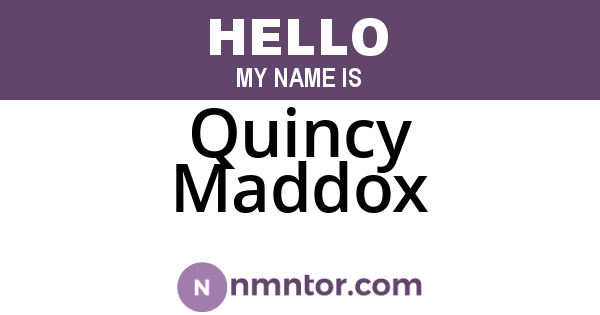Quincy Maddox
