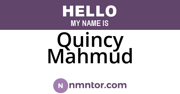 Quincy Mahmud