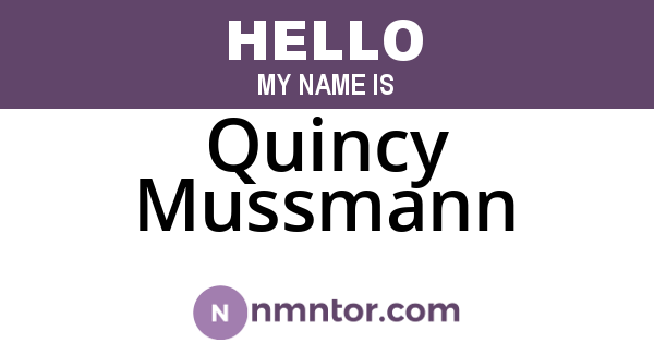 Quincy Mussmann