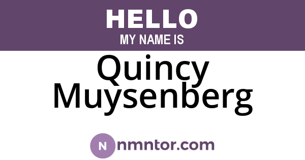 Quincy Muysenberg