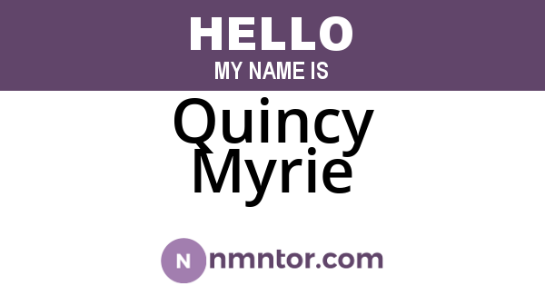 Quincy Myrie