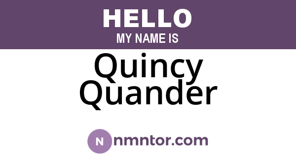 Quincy Quander