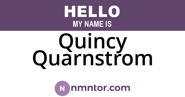 Quincy Quarnstrom