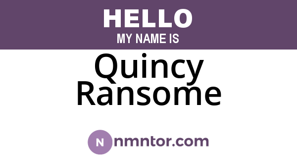 Quincy Ransome