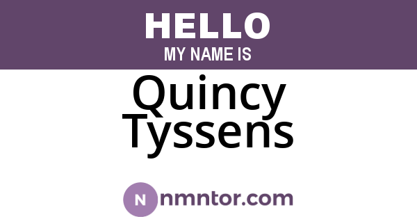Quincy Tyssens