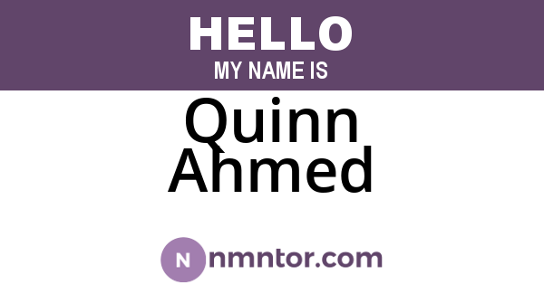 Quinn Ahmed