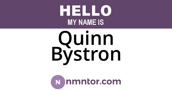 Quinn Bystron