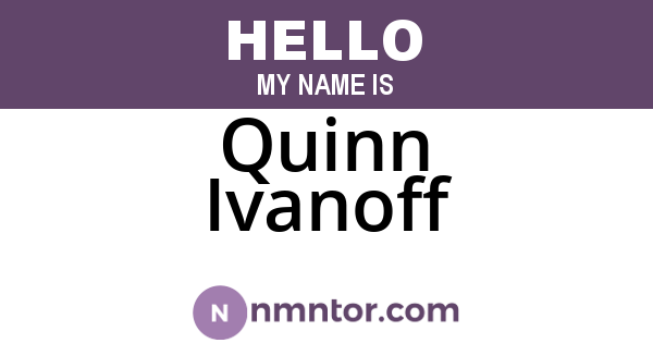Quinn Ivanoff