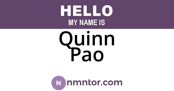 Quinn Pao