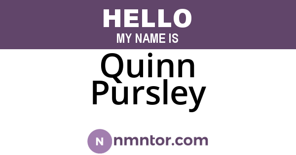 Quinn Pursley