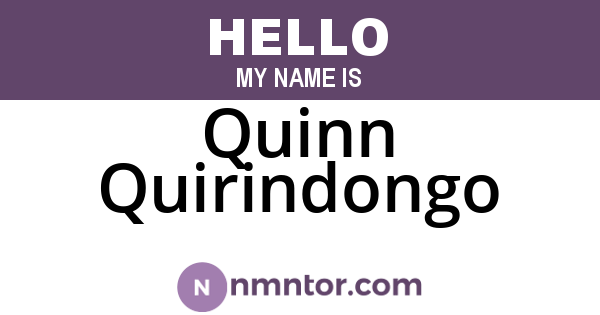 Quinn Quirindongo