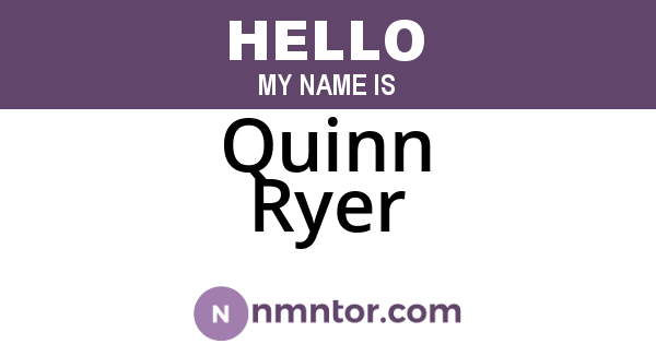 Quinn Ryer