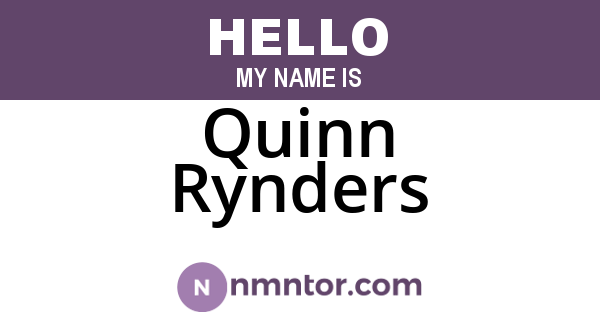 Quinn Rynders