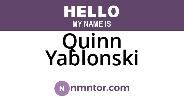 Quinn Yablonski