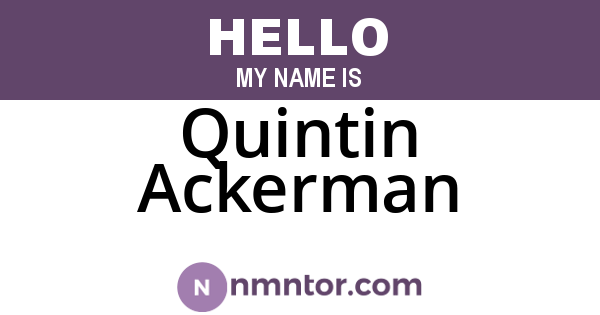 Quintin Ackerman