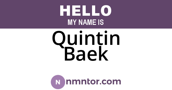 Quintin Baek