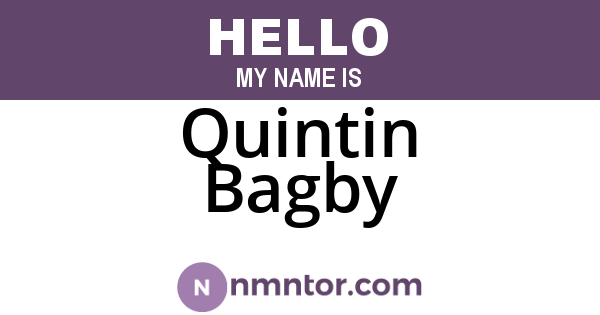 Quintin Bagby