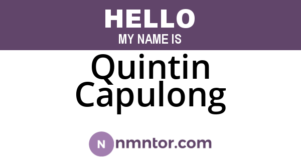 Quintin Capulong