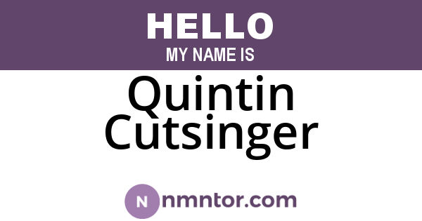 Quintin Cutsinger