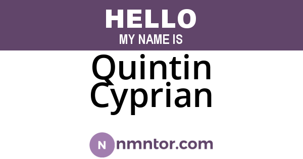 Quintin Cyprian