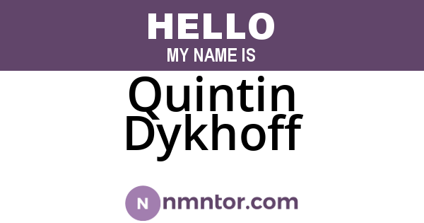 Quintin Dykhoff