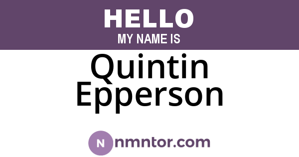 Quintin Epperson